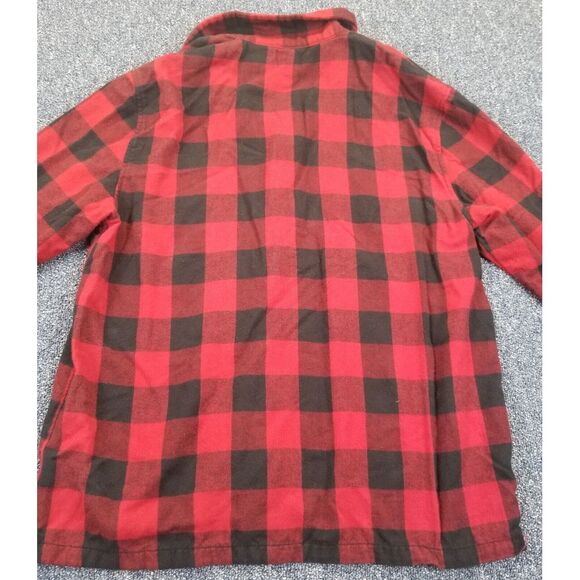 L.L. Bean Button Up Shirt Men's M Red Black Plaid Classic Flannel Dress Casual - Picture 5 of 13